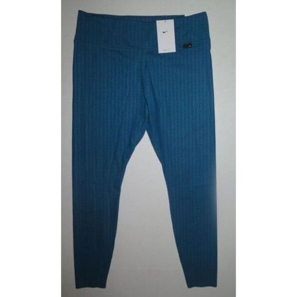 Nike DM7260 Women's Sz XL Marina Blue One Luxe Mid-Rise Printed Leggings $100 - Picture 1 of 11